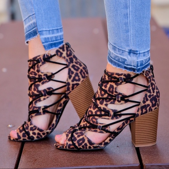 LAST ONE✨Leopard Print  Strappy Open Toe Bootie - Picture 4 of 5